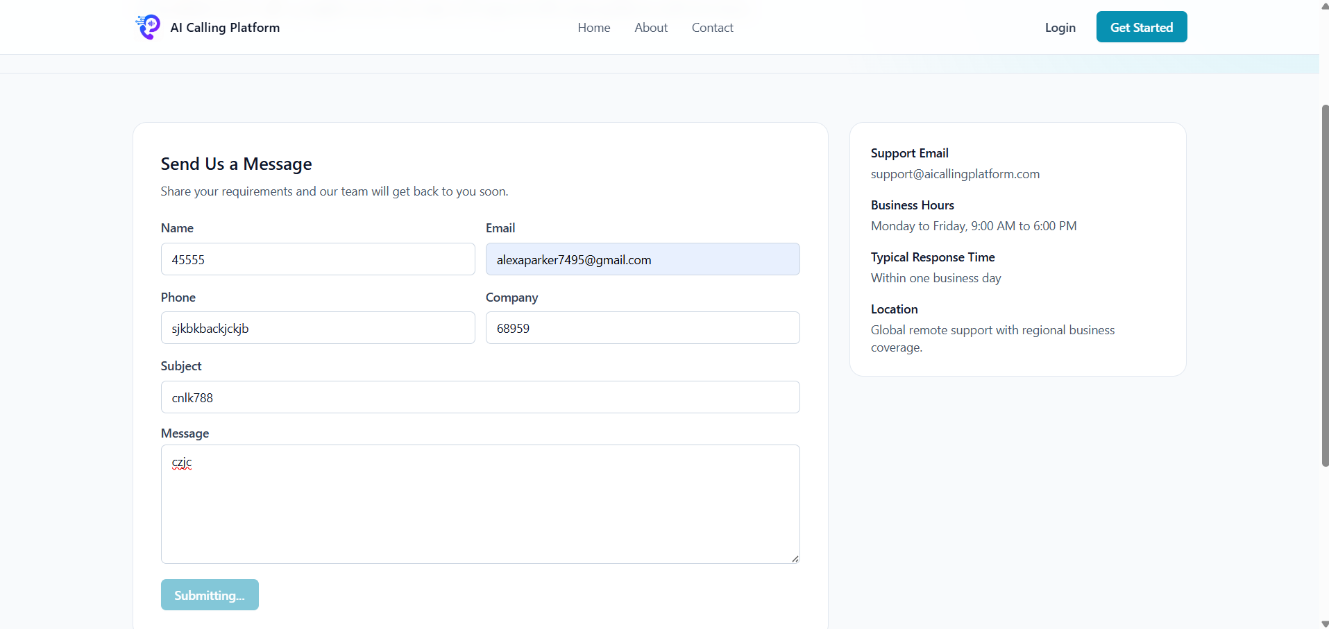 Pulastya AI contact intelligence form and summary